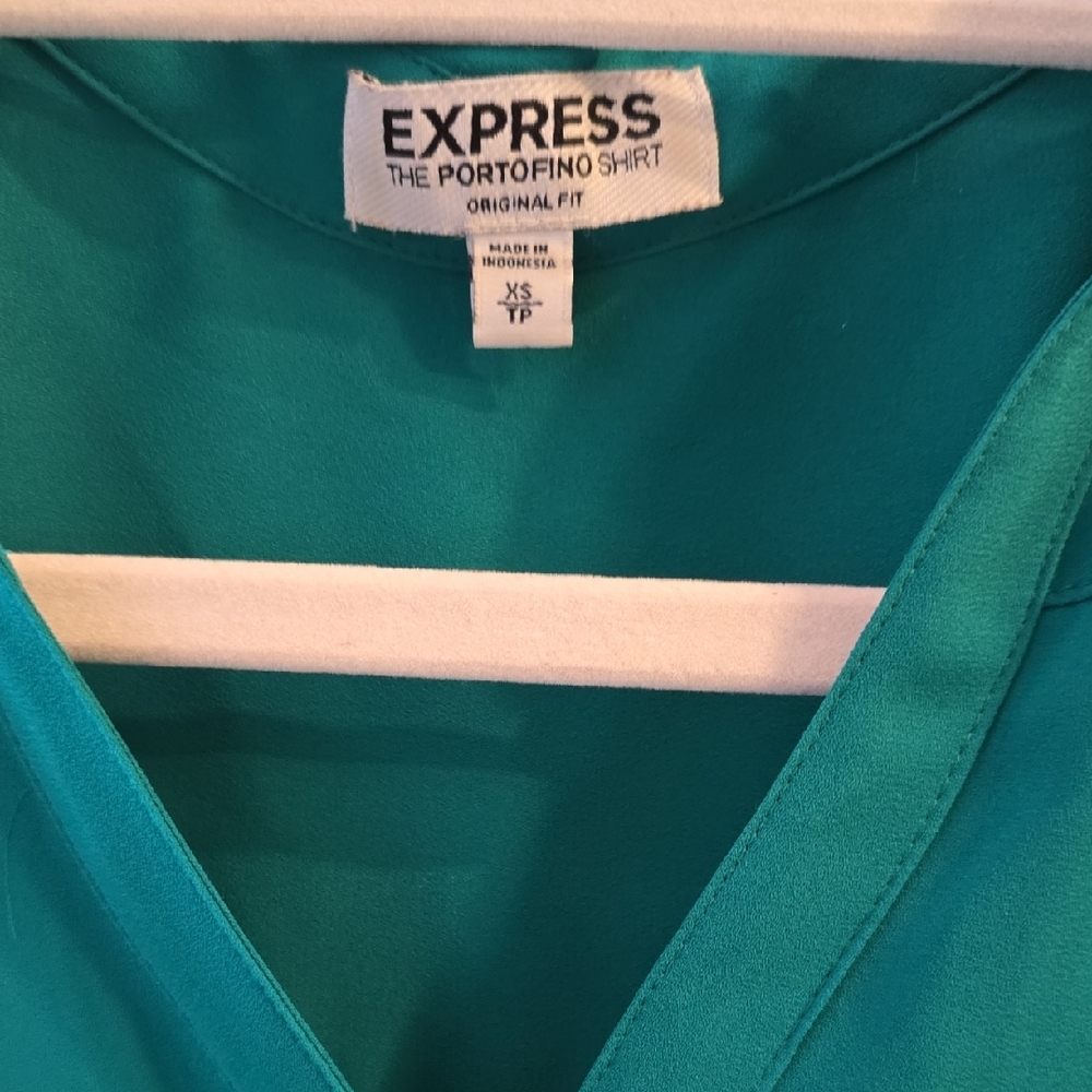Express Turquoise Button-Down Shirt - Picture 2 of 2